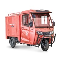 Грузовой электротрицикл Rutrike КАРГО Кабина Дуал красный